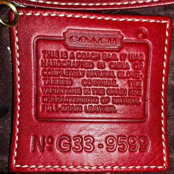 Coach Shoulder  leather Bag, Red, Model No. G33-9599 with dust bag - Picture 13 of 13